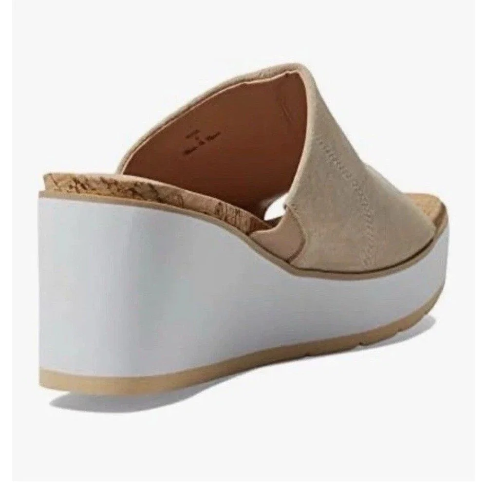 NYDJ Platform Wedge Sandals Rysa Natural Color Size 8.5 M New